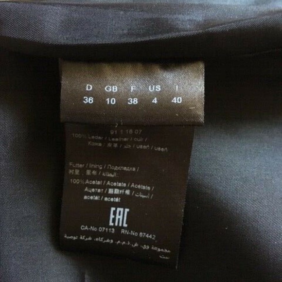 Women’s Black Leather Mini Skirt with studs by The SEI Size Fr 36 Us S/4 NWT - Picture 7 of 12